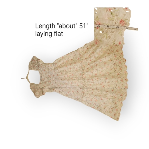 LoveShackFancy x Target Eyelet Midi Dress Pastel Puff Sleeve Fairycore XL Cotton - Picture 10 of 13